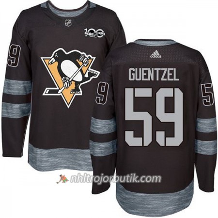 Män Ishockey Pittsburgh Penguins Tröja Jake Guentzel 59 1917-2017 100th Anniversary Adidas Svart Authentic